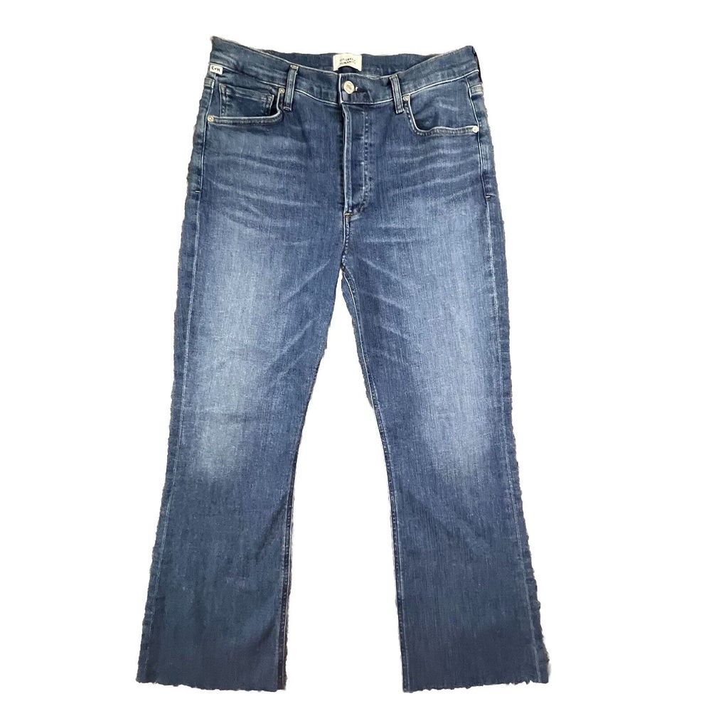 Citizens of Humanity Jeans Isola Cropped Boot Button Fly Raw Hem Size 30
